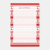 Personalisierte Rot- und Weißnadengänge Post-it Klebezettel (Vorderseite)