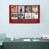 Personalisierte rote 8-Foto-Collage Abschlussfeier Banner (Messeveranstaltung)