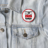 Personalisierte rote Abschlussfeier der Klasse 202 Button (Beispiel)