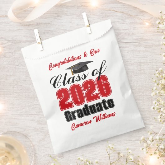 Personalisierte rote Abschlussfeier der Klasse 202 Geschenktütchen (Ausgeschnitten)