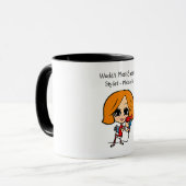 Personalisierte Rote Auburn Hair Stylist Karikatur Tasse (Vorderseite Links)