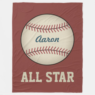 Personalisierte rote Baseball-Flanelldecke Fleecedecke
