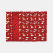 Personalisierte rote Bernhardiner-Namenshunde Fleecedecke (Vorderseite (Horizontal))