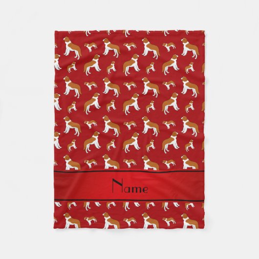 Personalisierte rote Bernhardiner-Namenshunde Fleecedecke (Vorderseite)