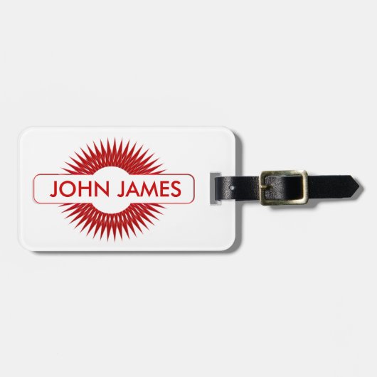 Personalisierte Rote Blase Gepäckanhänger (Vorderseite horizontal)