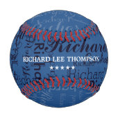 personalisierte rote/blaue Bezeichnung und Initial Baseball (Rückseite)