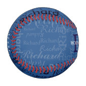 personalisierte rote/blaue Bezeichnung und Initial Baseball (Vorderseite Links)