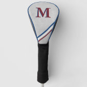 Personalisierte rote blaue Streifen für Monogramm Golf Headcover (Vorderseite)