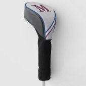 Personalisierte rote blaue Streifen für Monogramm Golf Headcover (angewinkelt)
