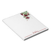 Personalisierte rote Blume Bells Notepad Notizblock (angewinkelt)