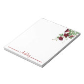 Personalisierte rote Blume Bells Notepad Notizblock (Rotiert)