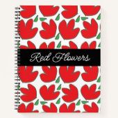 Personalisierte rote Blume Blumenmuster Notizblock (Vorderseite)