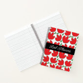 Personalisierte rote Blume Blumenmuster Notizblock (Innenseite)