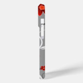 Personalisierte Rote Blume und Silhouette Case-Mate iPhone Hülle (Rückseite / Links)