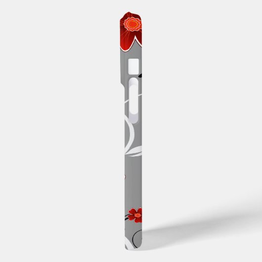 Personalisierte Rote Blume und Silhouette Case-Mate iPhone Hülle (Rückseite / Links)