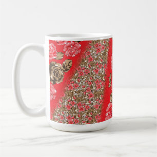 Personalisierte rote Blumen-Kaffeetasse Kaffeetasse
