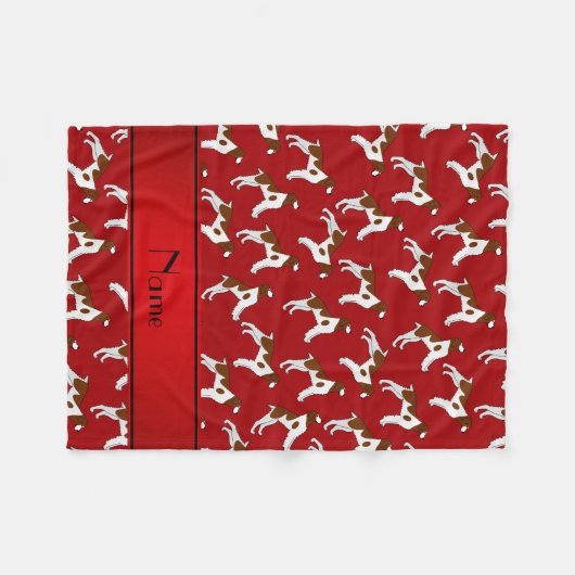 Personalisierte rote Bretagnespanielnamenshunde Fleecedecke (Vorderseite (Horizontal))