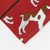 Personalisierte rote Bretagnespanielnamenshunde Fleecedecke (Ecke)