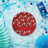 Personalisierte rote Bretagnespanielnamenshunde Pappteller (Party)