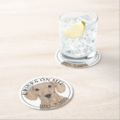 Personalisierte Rote Dackel Hochzeit Runder Pappuntersetzer (Vor Ort)