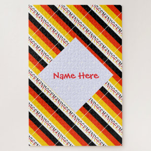 Personalisierte rote Deutschland-Flagge mit Namen  Puzzle