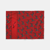 Personalisierte rote Dobermann Namenspinschers Fleecedecke (Vorderseite (Horizontal))