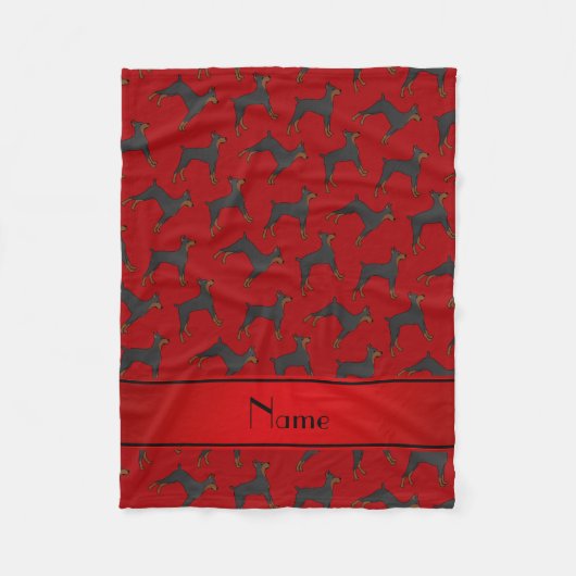 Personalisierte rote Dobermann Namenspinschers Fleecedecke (Vorderseite)