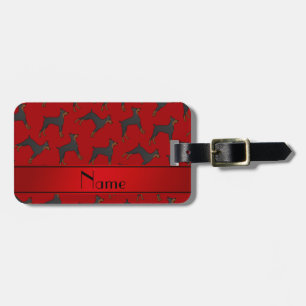 Personalisierte rote Dobermann Namenspinschers Gepäckanhänger