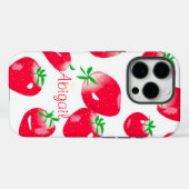 Personalisierte Rote Erdbeeren (weiß) Case-Mate iPhone Hülle (Rückseite (Horizontal))