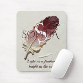 Personalisierte rote Feder mit individuellem Namen Mousepad (Mit Mouse)