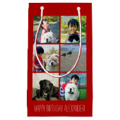 Personalisierte rote Foto-Mosaik-Bild-Collage Kleine Geschenktüte (Vorderseite)