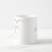 Personalisierte Rote Glitzer Herz Kaffeetasse (Mittel)