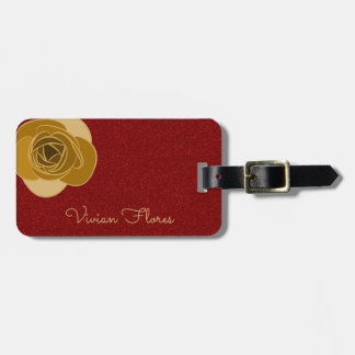 Personalisierte rote GoldRosen-mit BlumenBlume des Gepäckanhänger