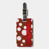 Personalisierte rote Golfball-NamensT-Shirts Gepäckanhänger (Vorderseite vertikal)