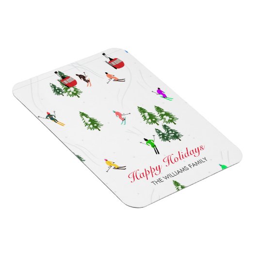 Personalisierte Rote Gondel Skitouren Illustration Magnet (Rechte Seite)