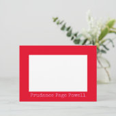 Personalisierte, rote Grenze Rosa Karte (Stehend Vorderseite)