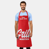 Personalisierte rote Grill Master BBQ-Schürze für Schürze (Getragen)