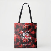 Personalisierte Rote Halloween-Tasche mit Spooky-F Tasche (Vorderseite)