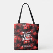 Personalisierte Rote Halloween-Tasche mit Spooky-F Tasche (Rückseite)
