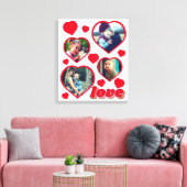 Personalisierte rote Herzen formen Foto Leinwanddruck (Insitu (Wohnzimmer))