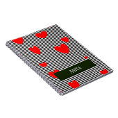 Personalisierte rote Herzen und Streifen Notizblock (Rechte Seite)