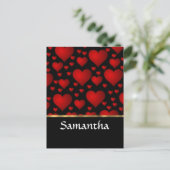 Personalisierte rote Herzkollage Postkarte (Stehend Vorderseite)
