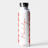 Personalisierte rote Herzstruktur Trinkflasche (Links)
