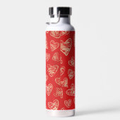 Personalisierte rote Herzstruktur Trinkflasche (Rechts)