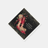 Personalisierte rote High Heels Geburtstagsfeier   Serviette (Ecke)