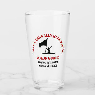 Personalisierte rote High School Color Guard Glas
