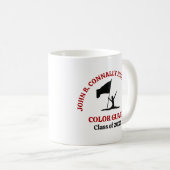 Personalisierte rote High School Color Guard Kaffeetasse (VorderseiteRechts)