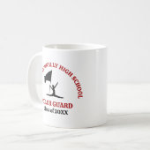 Personalisierte rote High School Color Guard Kaffeetasse (Vorderseite Links)