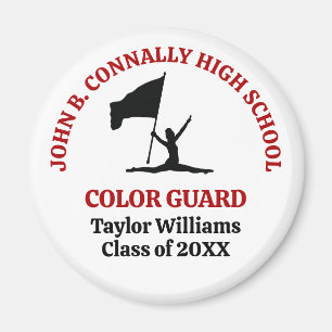 Personalisierte rote High School Color Guard Magnet