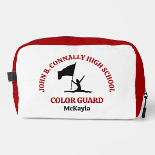 Personalisierte rote High School Color Guard Waschbeutel